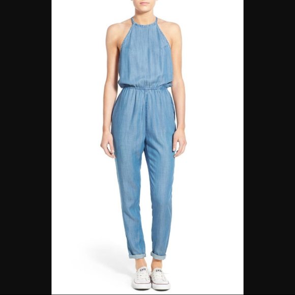 NWT RVCA Chambray Jumpsuit - Picture 2 of 5
